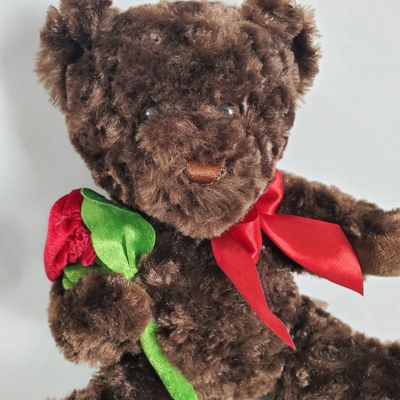 Dan Dee Bear Plush Rose Brown Stuffed Animal 13" - Picture 3 of 7